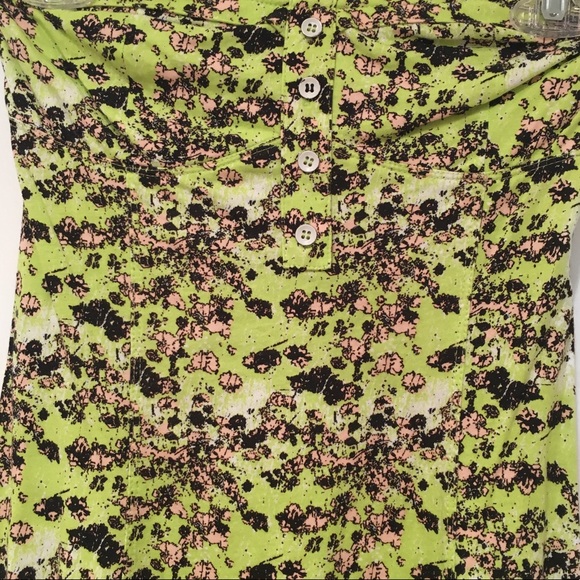 Volcom “Hey Poppy” Neon Green Strapless Floral Dress – Size XS - Picture 3 of 4